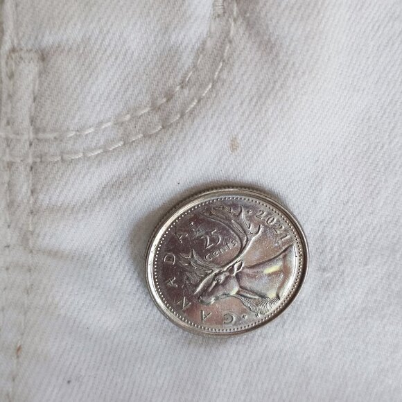 Buffalo Misha jean shorts women's 10X32 white mid-rise straight leg stretch - Picture 10 of 13